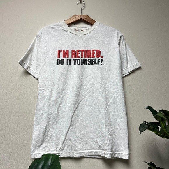 Vintage "Im Retired Do it Yourself" Funny Joke Humor Shirt‎ - Picture 2 of 5